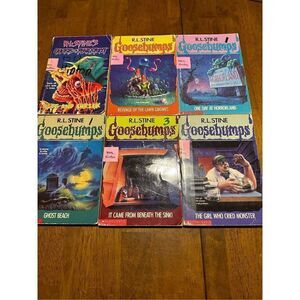 Vintage 90s R.L Stein Goosebumps Book Lot of 6 Hide and Shriek Horror Land